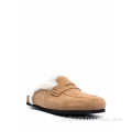 Met scheuren gevoerde suede kurk sandalen